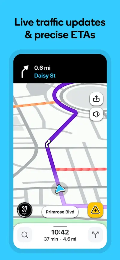 Waze Navigation & Live Traffic app store screenshot 1 — Maps And Navigation (Android)