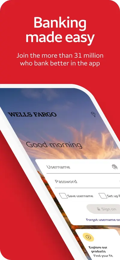 Wells Fargo Mobile® app store screenshot 1 — Finance (Android)