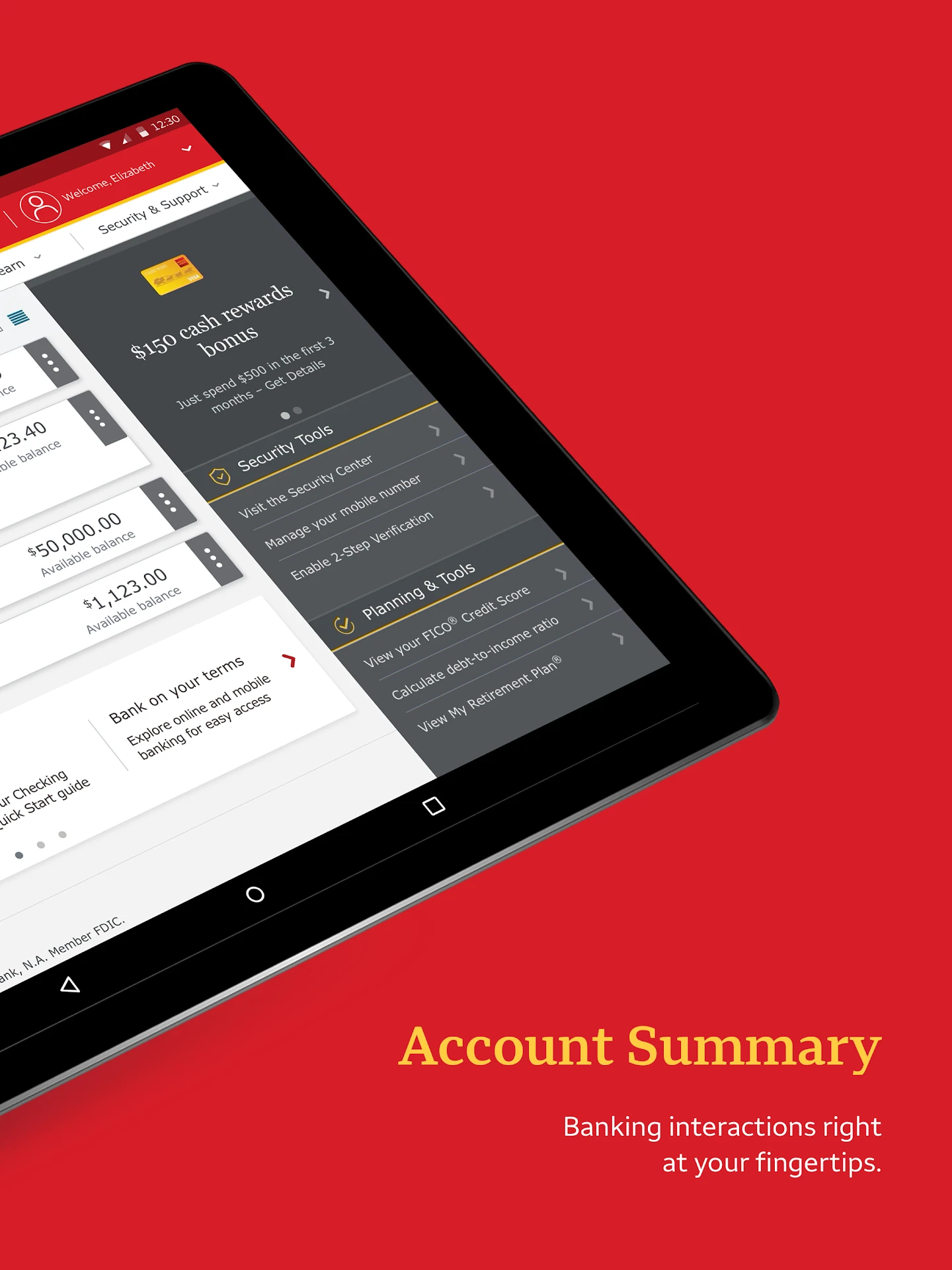 Wells Fargo Mobile® app store screenshot 10 — Finance (Android)