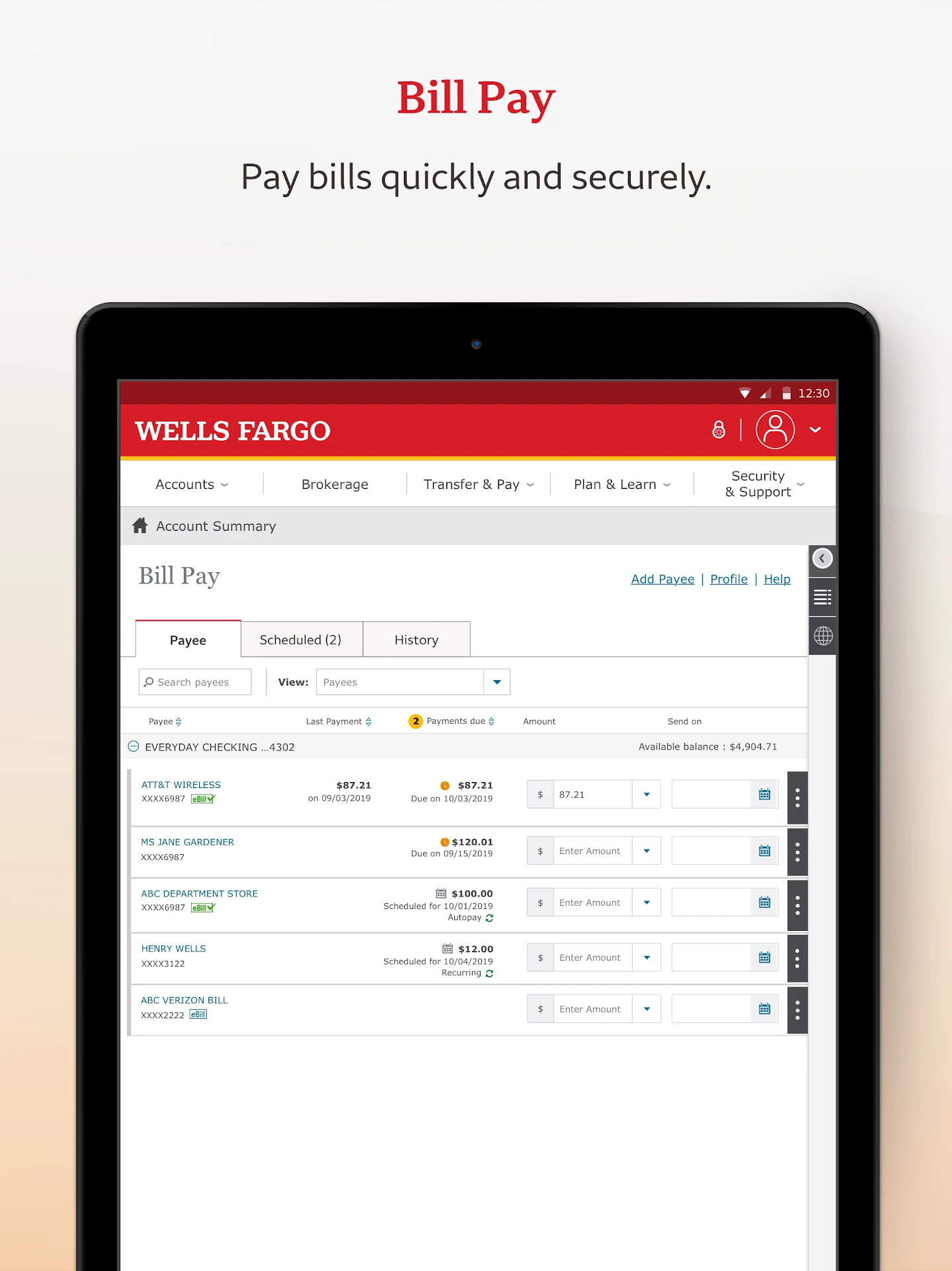 Wells Fargo Mobile® app store screenshot 19 — Finance (Android)
