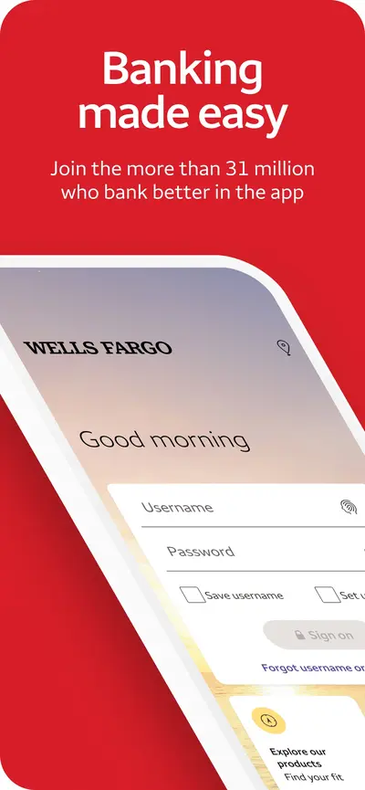 Wells Fargo Mobile® app store screenshot 1 — Finance (Android)