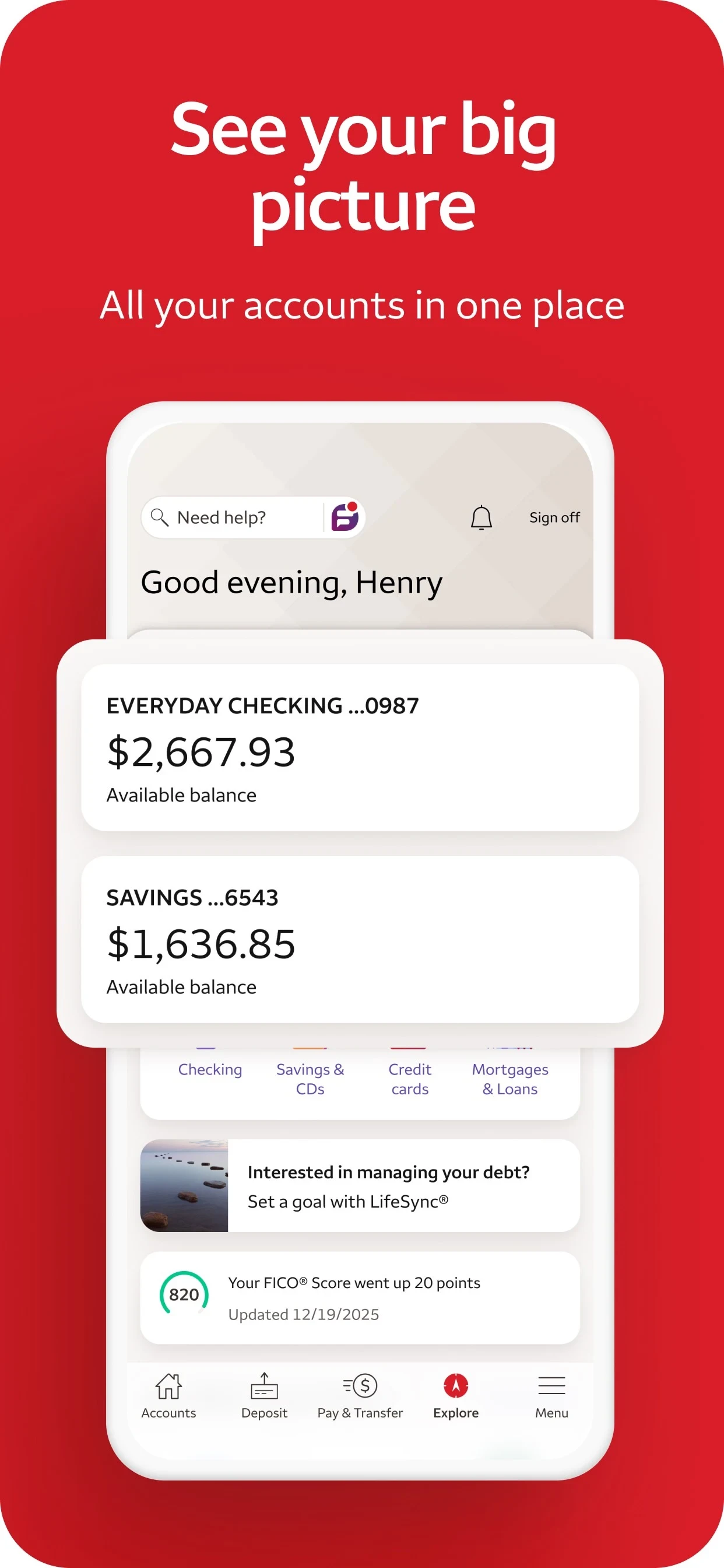 Wells Fargo Mobile® app store screenshot 2 — Finance (Android)