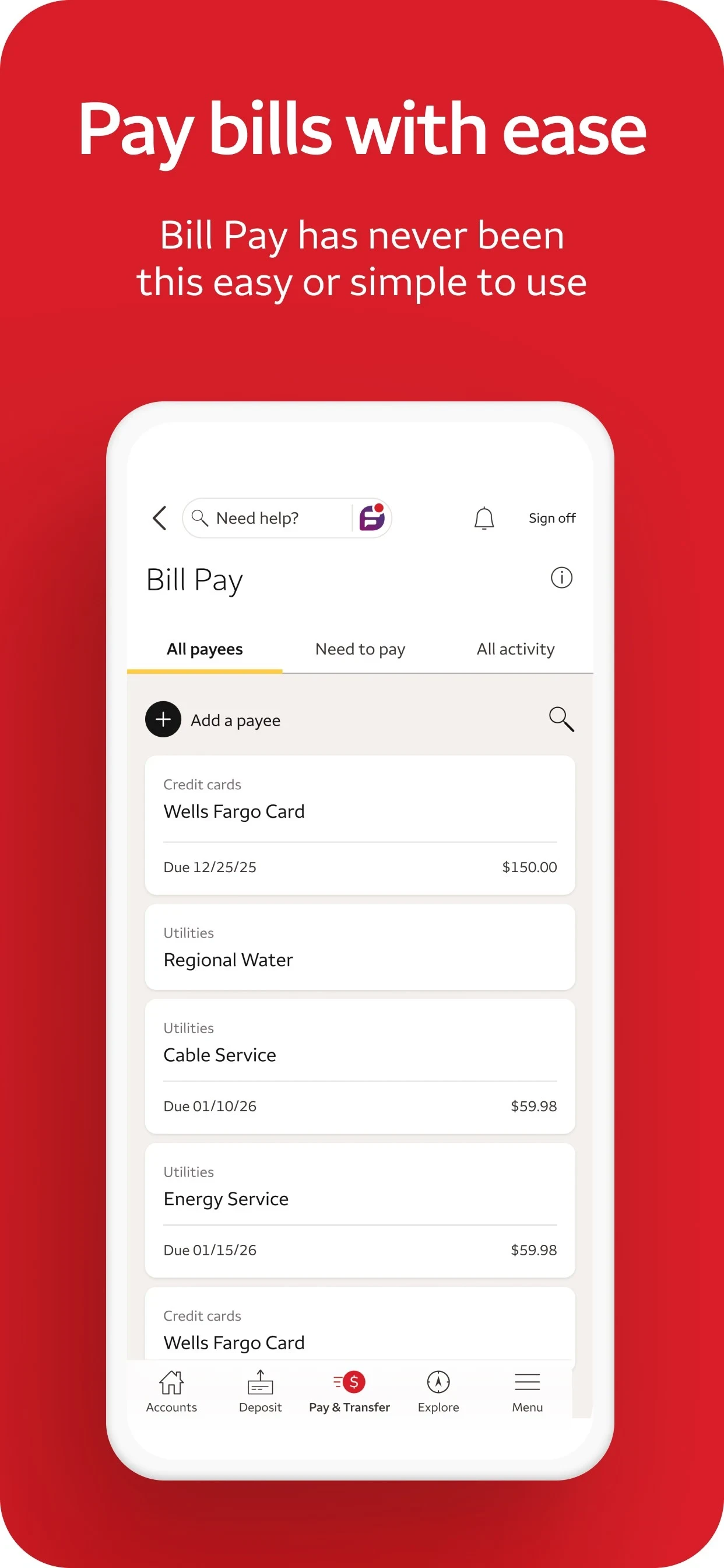 Wells Fargo Mobile® app store screenshot 5 — Finance (Android)