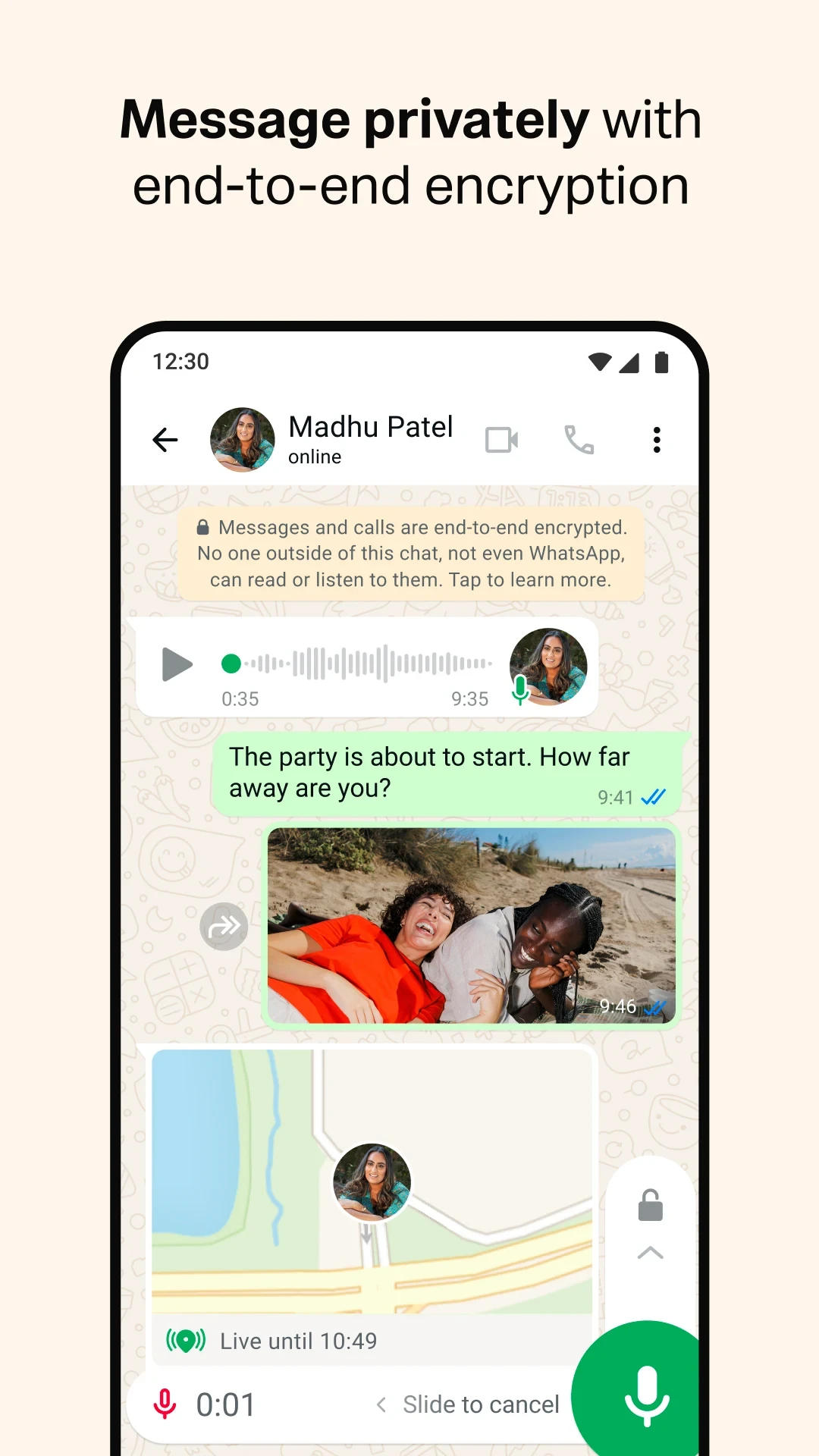 WhatsApp Messenger app store screenshot 2 — Communication (Android)