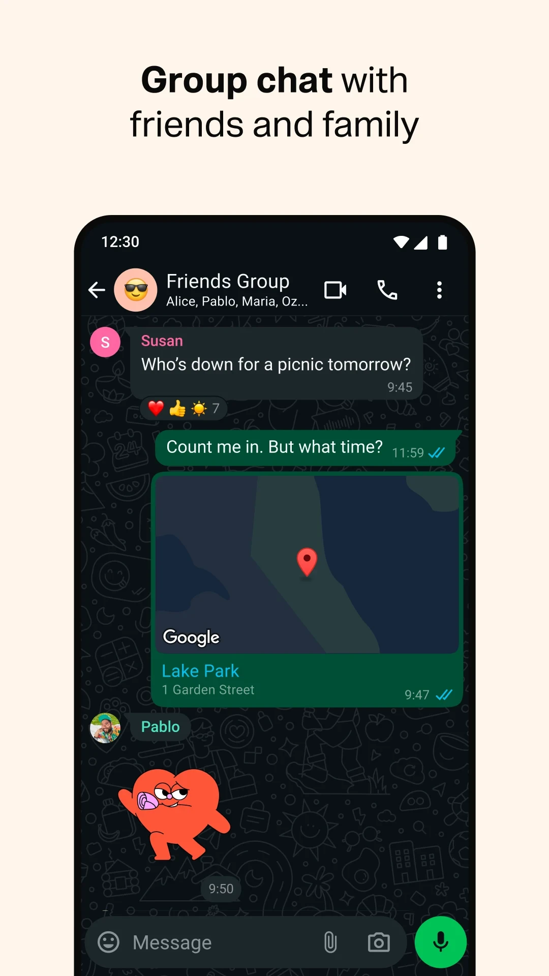 WhatsApp Messenger app store screenshot 4 — Communication (Android)