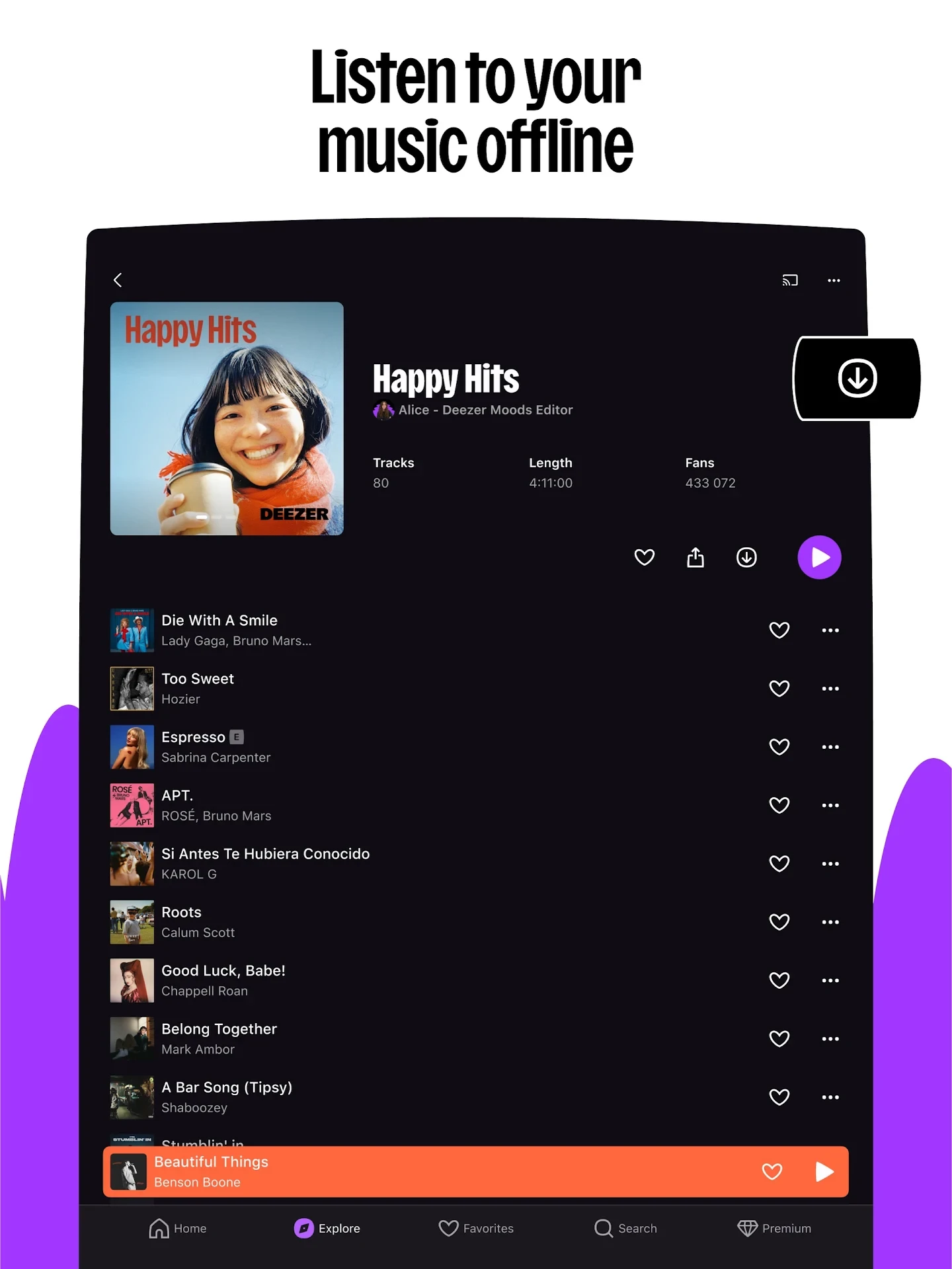 Deezer: Music & Podcast Player app store screenshot 22 — Music And Audio (Android)