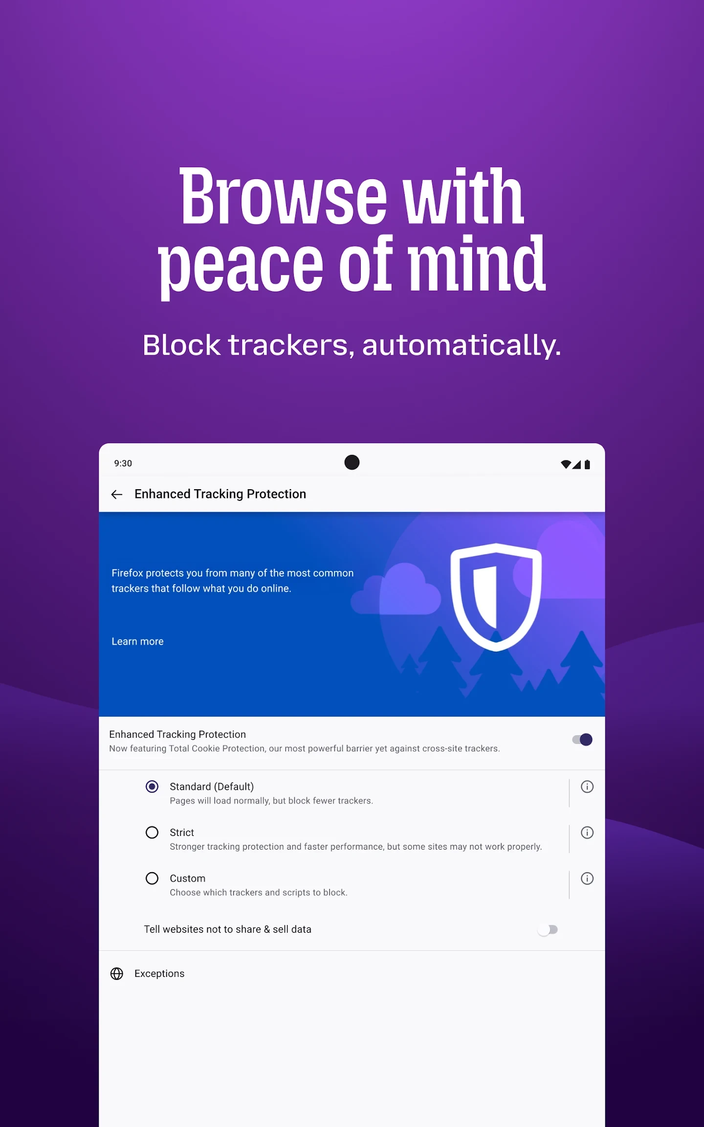 Firefox Fast & Private Browser app store screenshot 12 — Communication (Android)