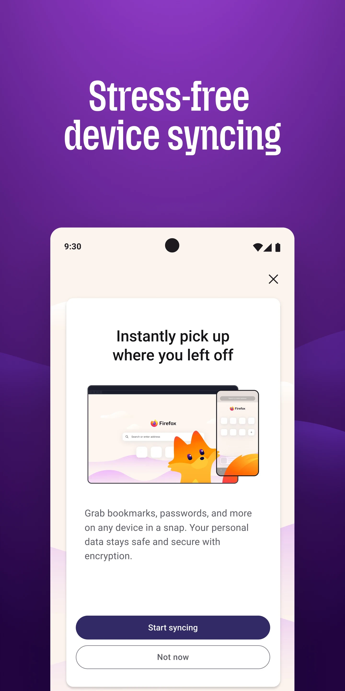 Firefox Fast & Private Browser app store screenshot 5 — Communication (Android)