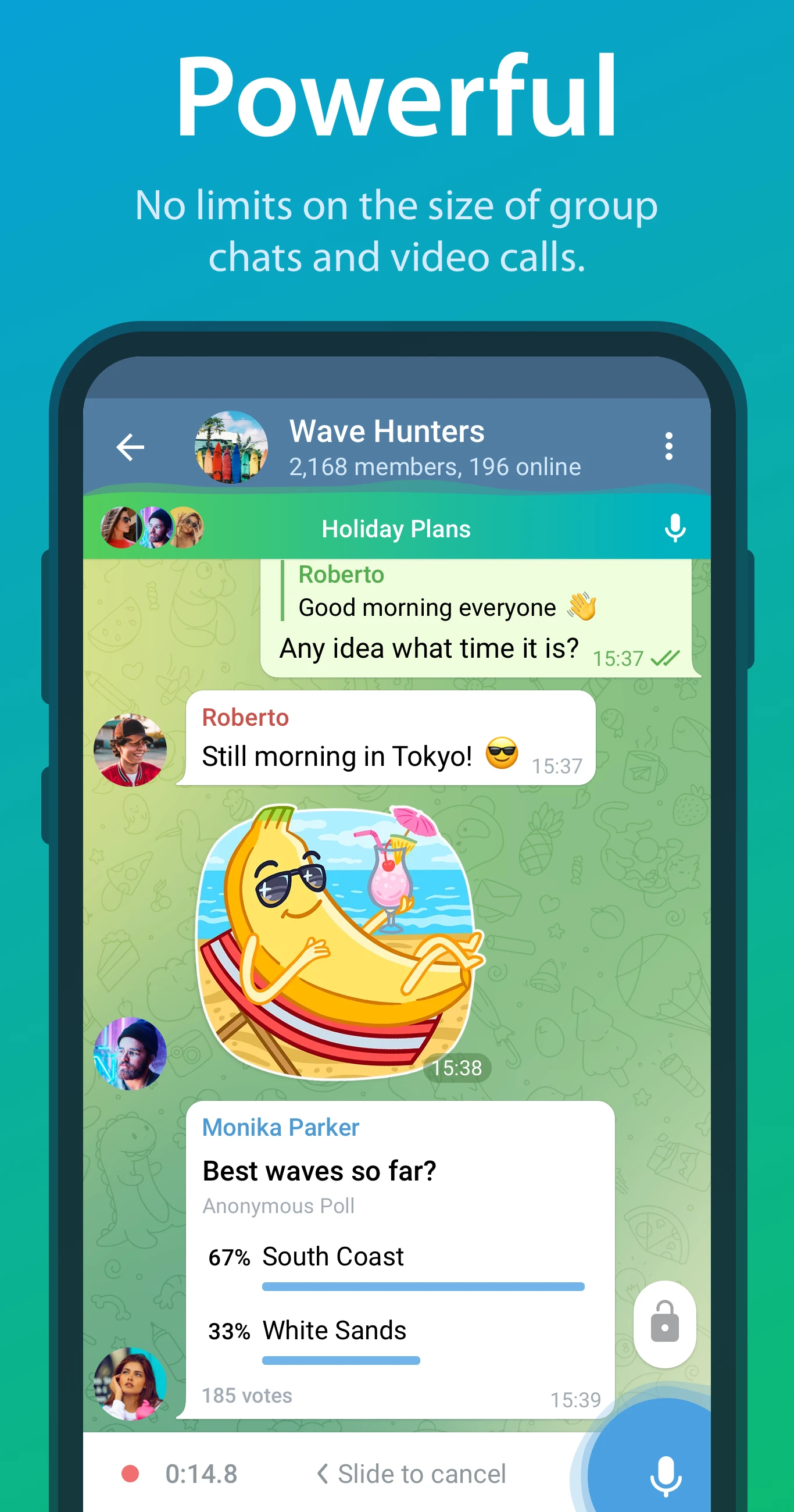 Telegram app store screenshot 2 — Communication (Android)