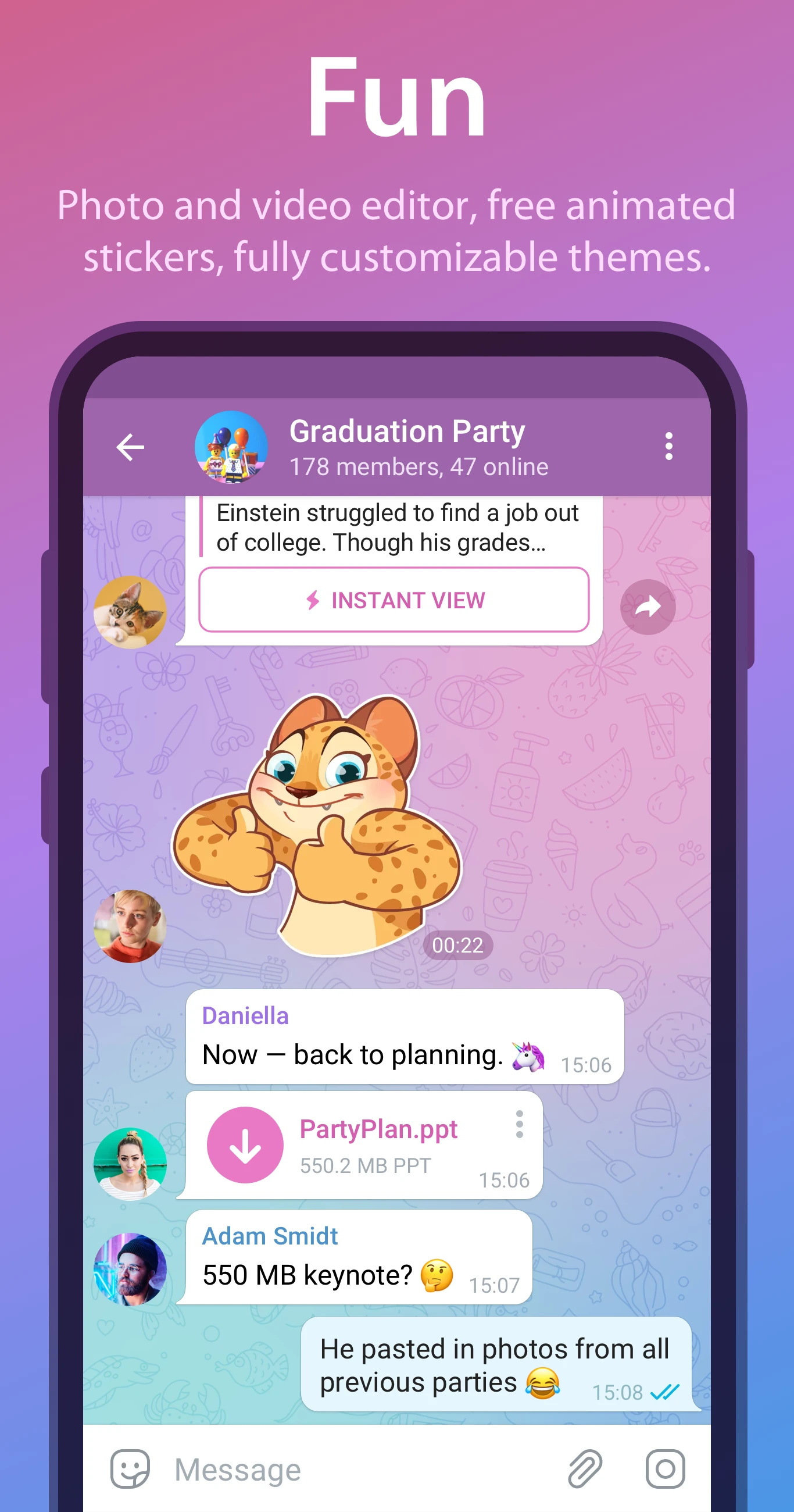 Telegram app store screenshot 7 — Communication (Android)
