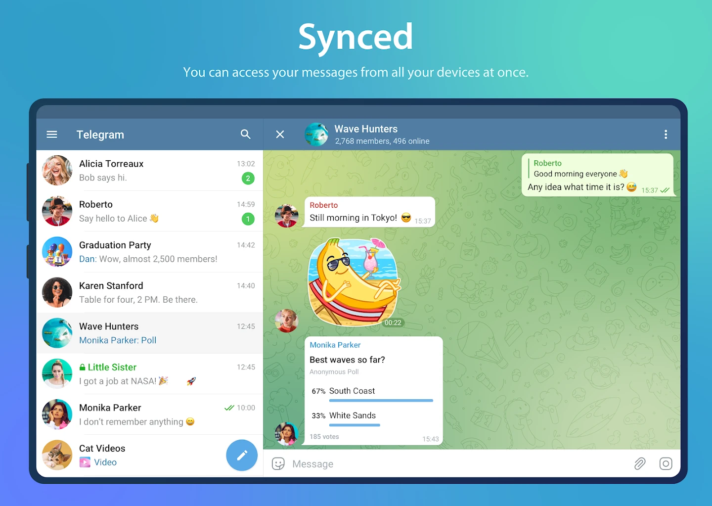 Telegram app store screenshot 8 — Communication (Android)