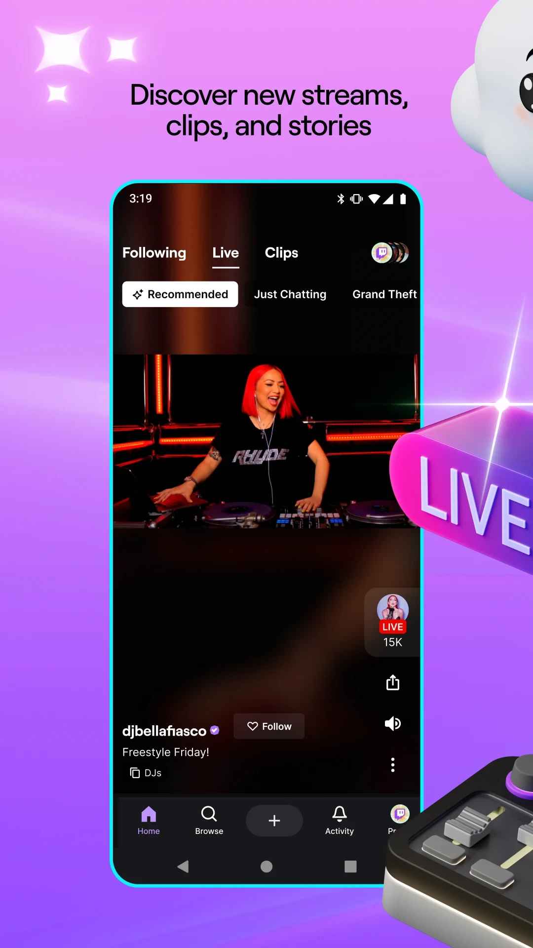 Twitch: Live Streaming app store screenshot 1 — Entertainment (Android)