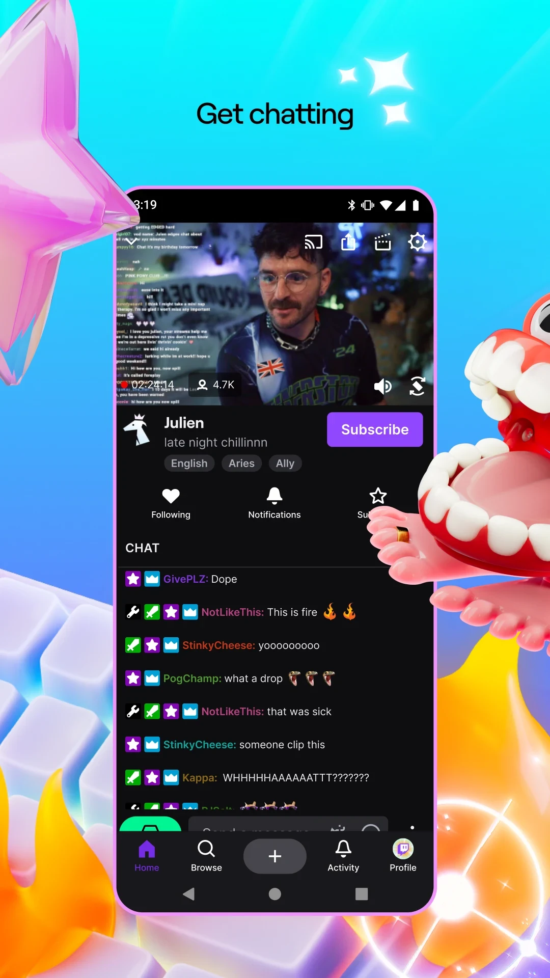 Twitch: Live Streaming app store screenshot 4 — Entertainment (Android)